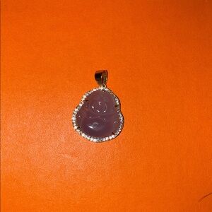 Purple Buddha Pendant with Silver Accents